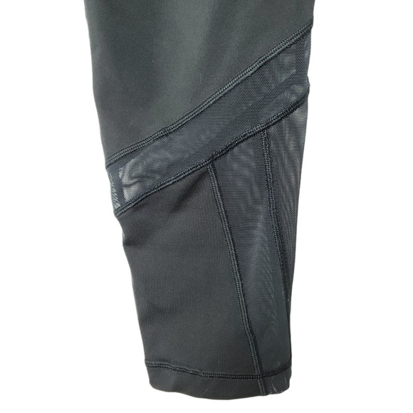 Ivivva Girls Crop Leggings 14 Black Mesh Inserts Security Pocket Active - Picture 7 of 9